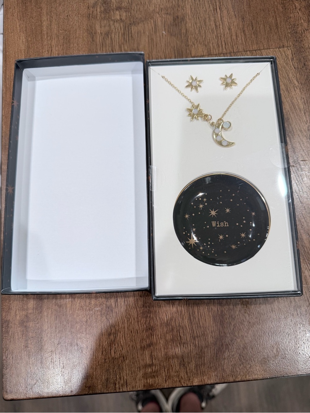 Gold Moon & Star Jewelry Set - Necklace and Earrings